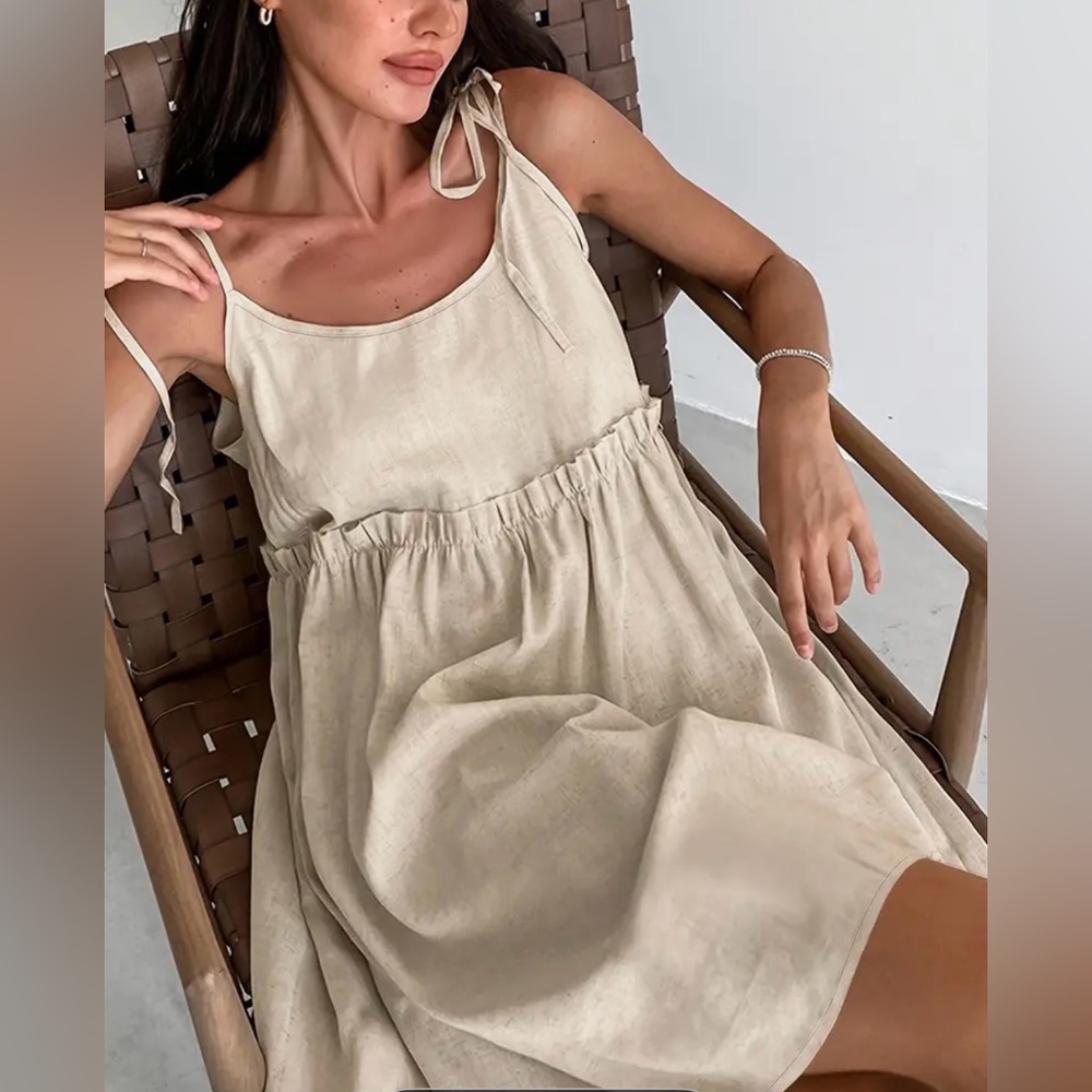 Elegant Linen Sleeveless Dress